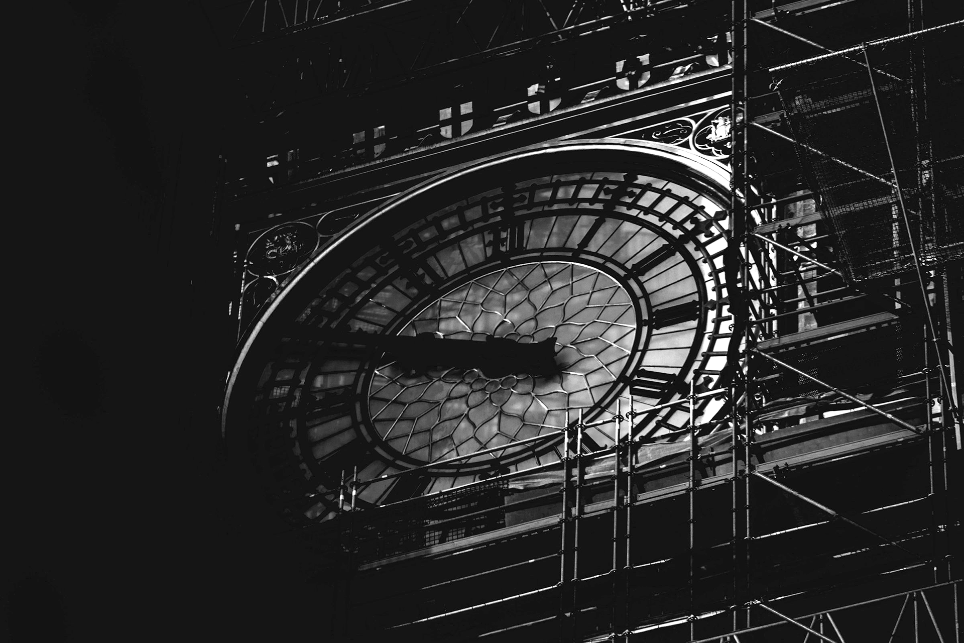 Close-up of the Elizabeth Tower clock in London